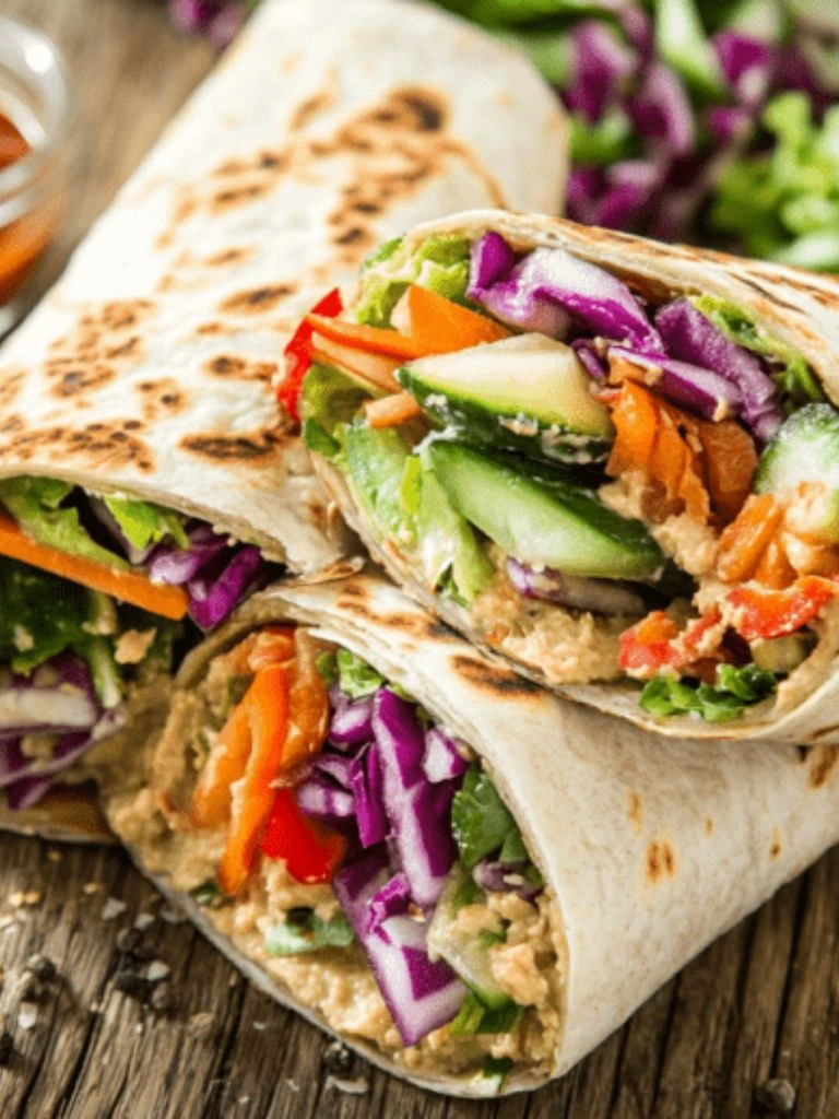 Classic hummus veggie wrap