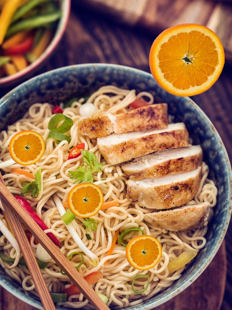 10 Orange chicken noodle stir fry