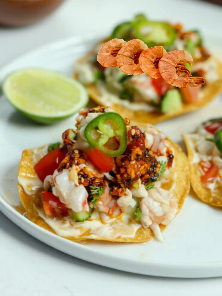 Shrimp ceviche tostadas
