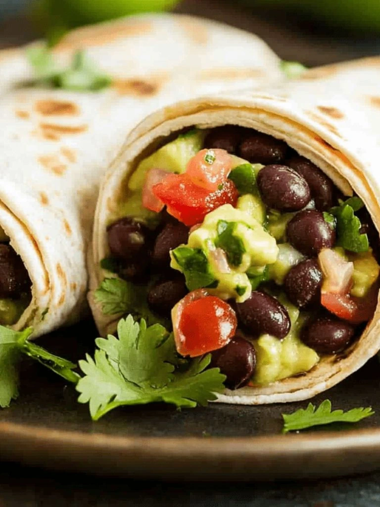 Avocado and black bean wrap