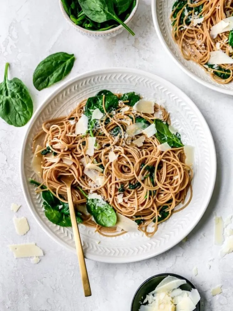 2. Chicken Parmesan Pasta with Spinach
