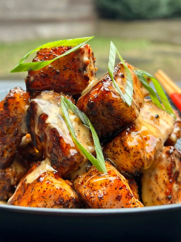  Spicy bang bang salmon bites with honey