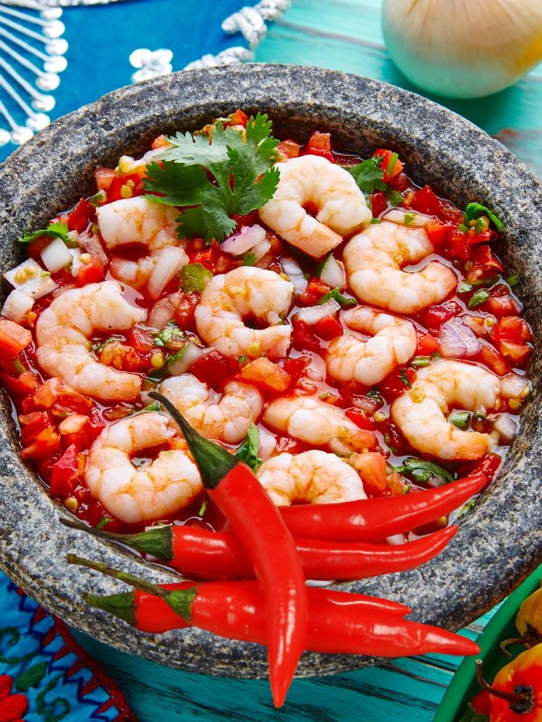 Spicy shrimp ceviche