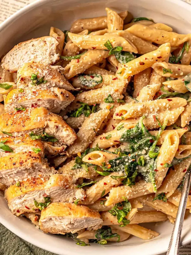  Garlic Parmesan Pasta with Pre Cooked Chicken