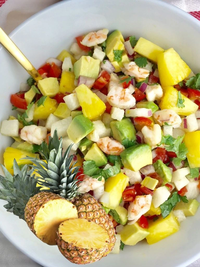 Pineapple ceviche with shrimp