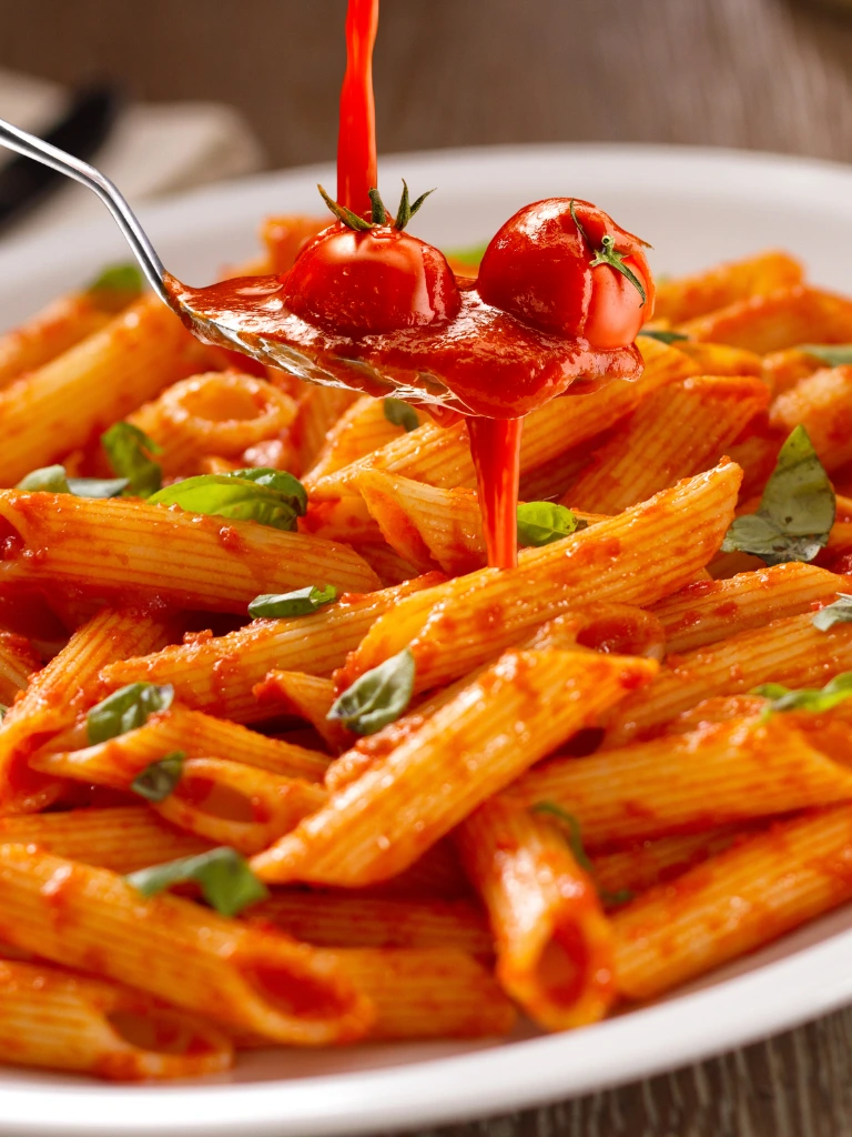 Seafood pasta with tomato sauce