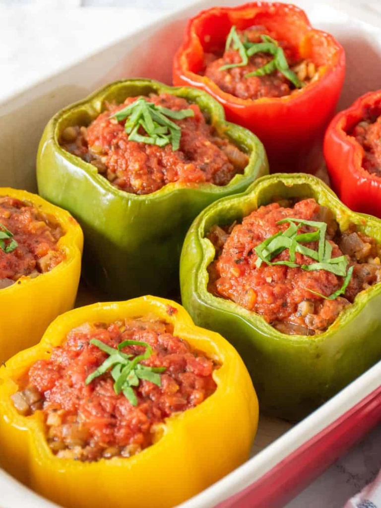 Stuffed Bell Peppers 7 Lentil stuffed bell peppers