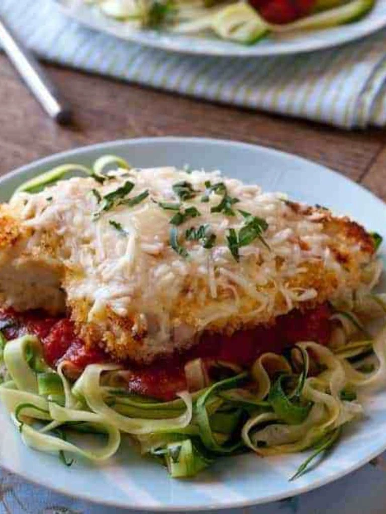  Garlic Parmesan Chicken with Zucchini Noodles