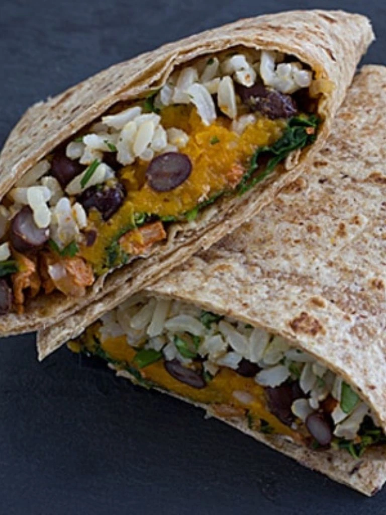 Sweet potato and kale wrap
