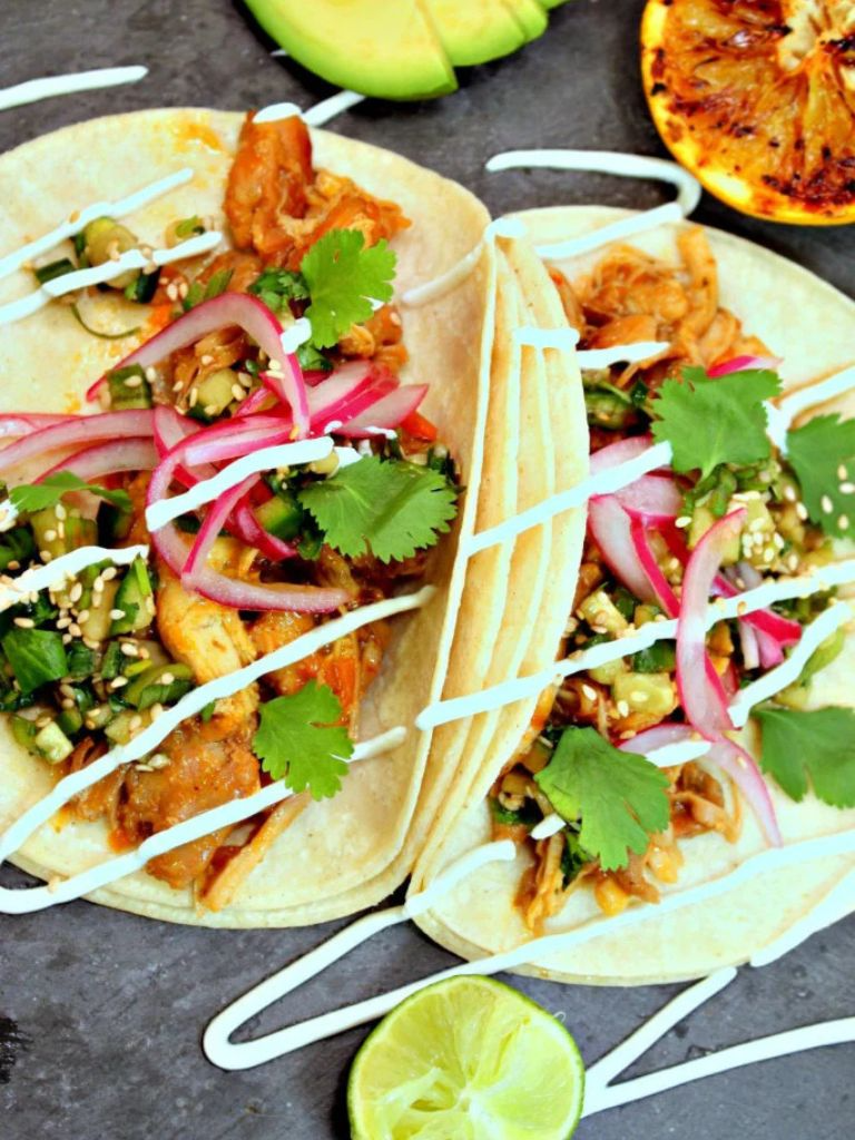 9 Orange chicken tacos