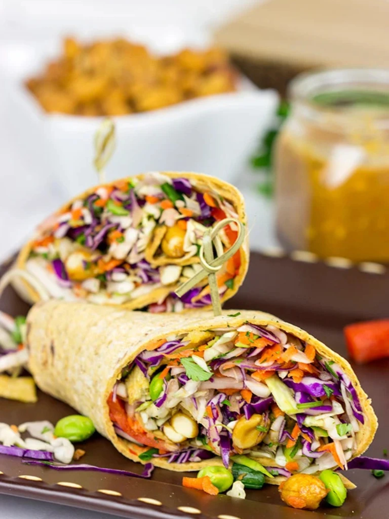Thai peanut veggie wrap