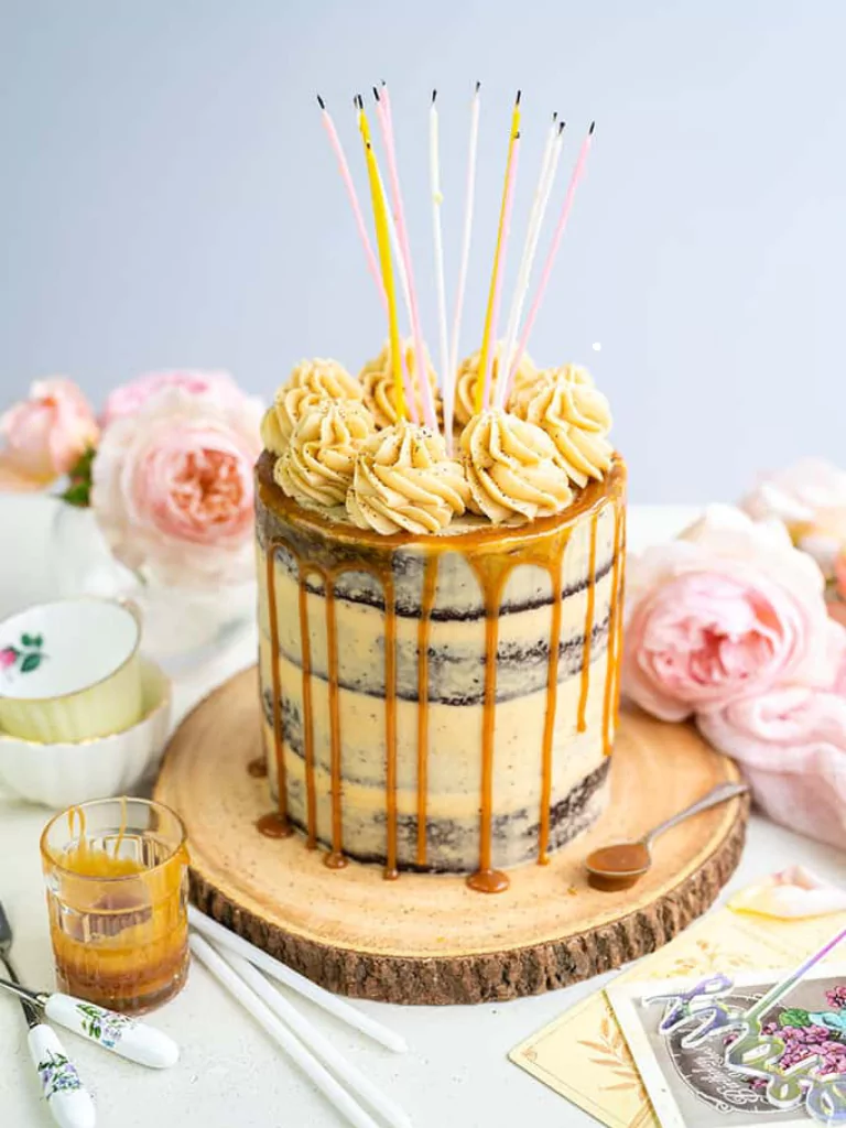 Chocolate Cake 6 Chocolate cake with salted caramel drizzle