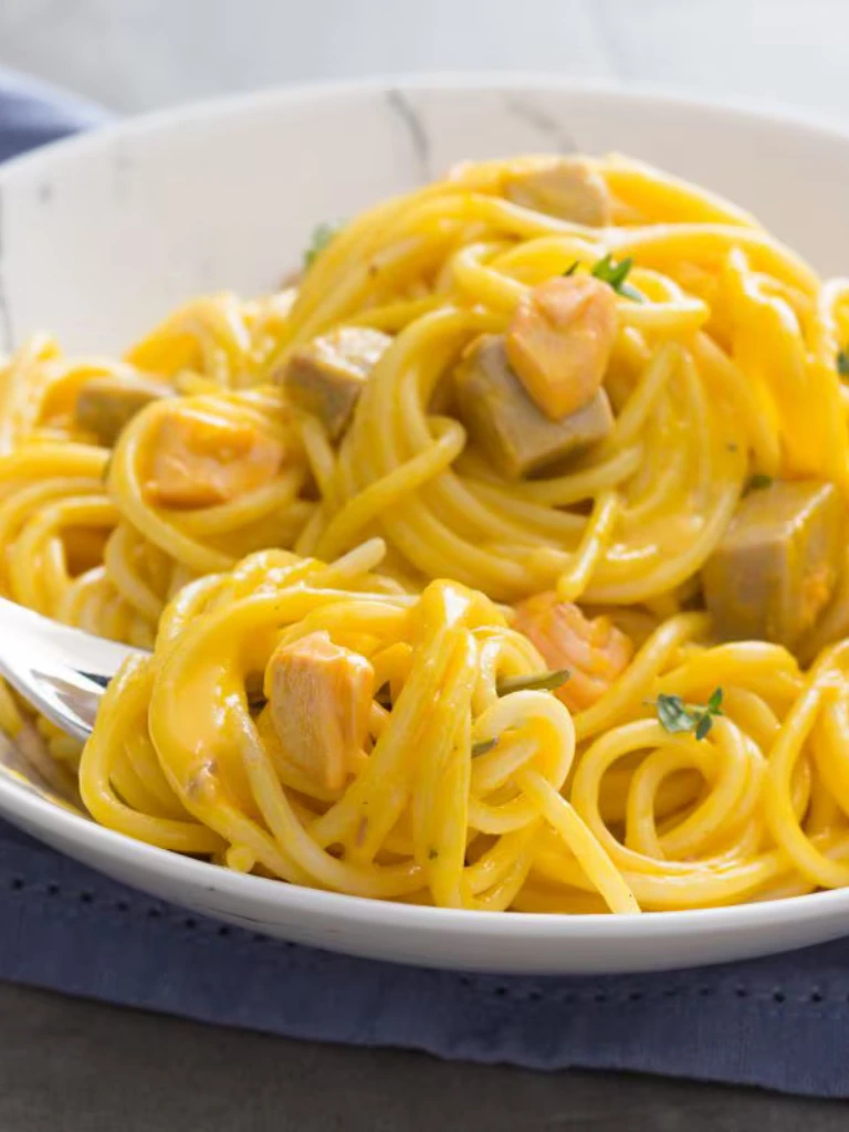 Seafood pasta carbonera