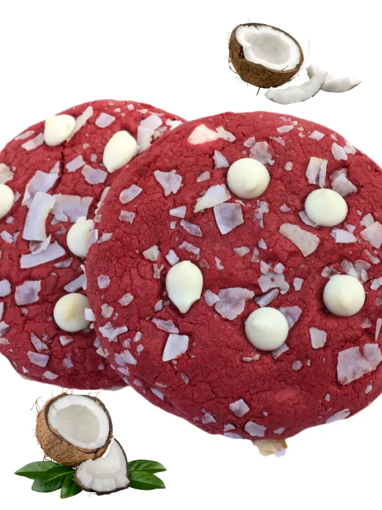 Red Velvet Coconut Cookies