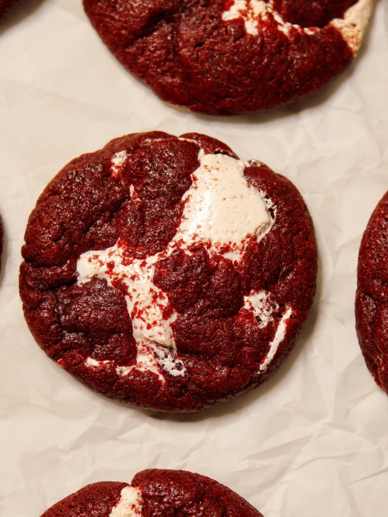 Red Velvet Marshmallow Cookies