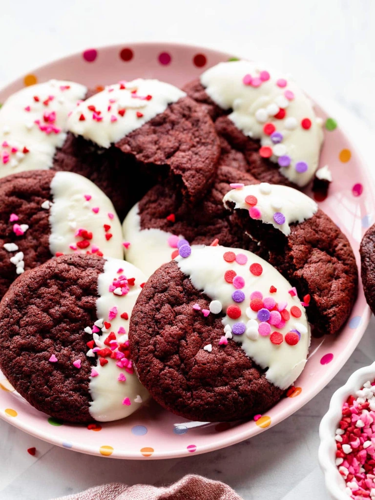 White Chocolate Red Velvet Cookies