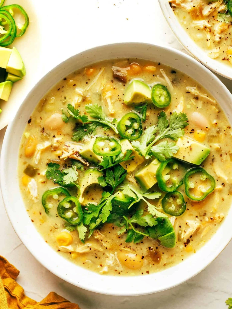 White Chicken Chilli With Green Chiles