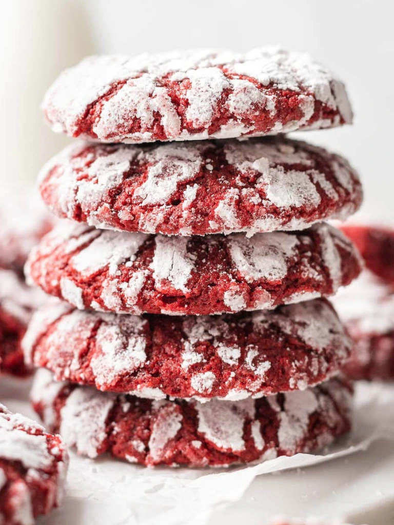 Red Velvet Crinkle Cookies